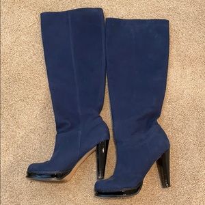 Cole Haan Blue Suede Slouchy Boots
